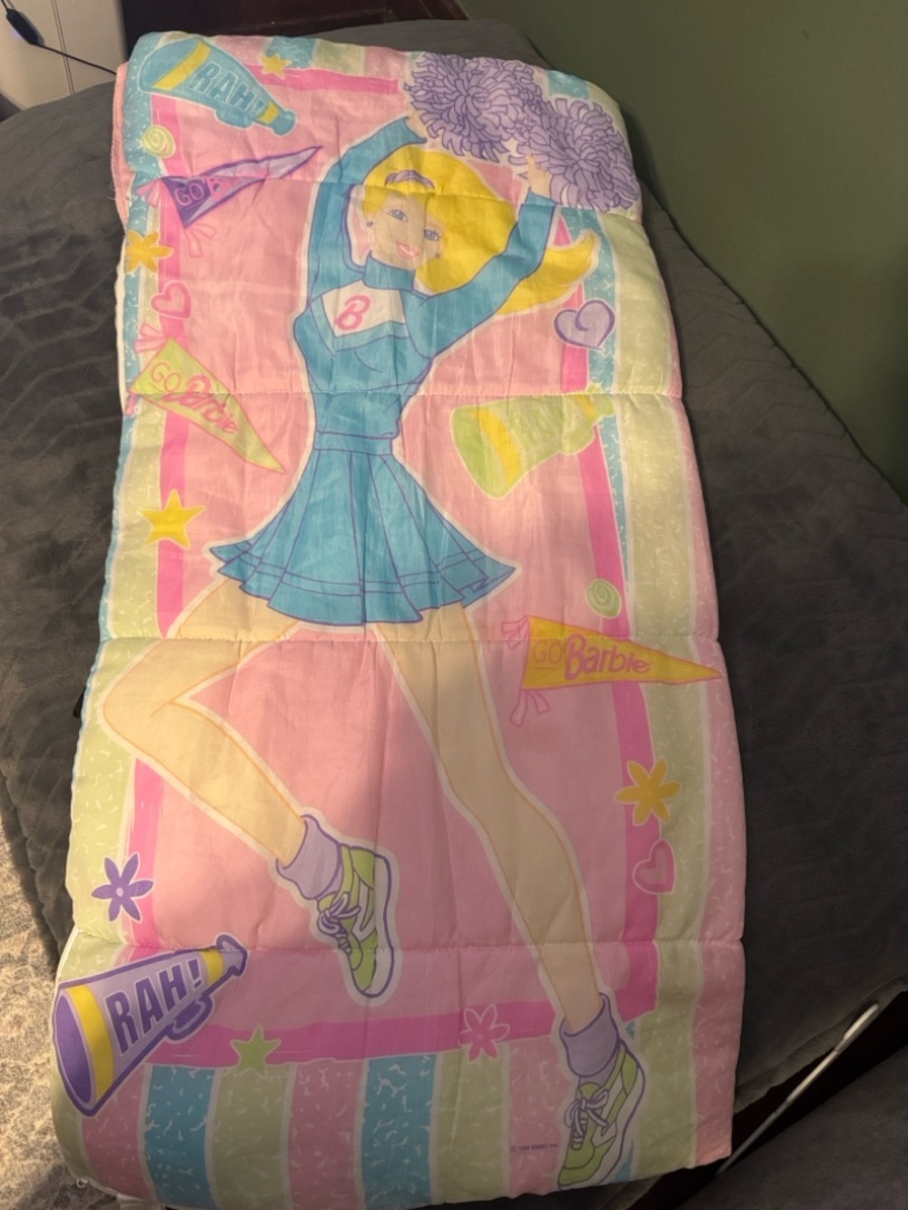 90s Mattel Barbie Sleeping Bag Cheerleader Retro Vintage